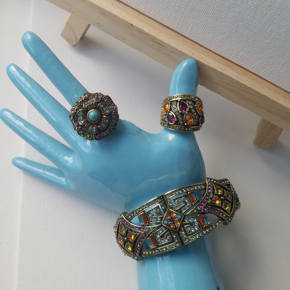 Vintage Heidi Daus bracelet and rings bundle